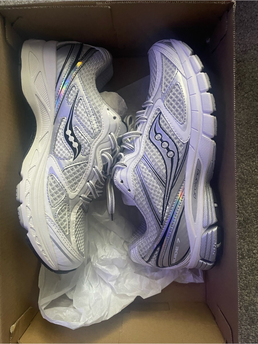 Saucony Women's White Silver Reflective Running Sneakers
